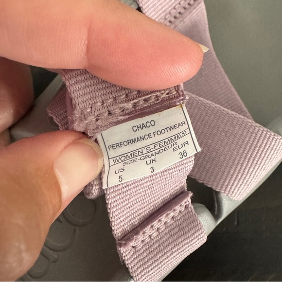 Chaco Women’s Performance Sandals Size 5 - Lightweight EVA Sole - Pink Gray - Picture 10 of 12